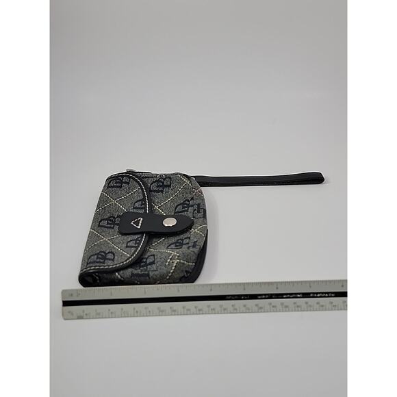 DOONEY & BOURKE Vintage Black Canvas Leather Wristlet Wallet‎ Pouch DB Signature - Picture 12 of 15